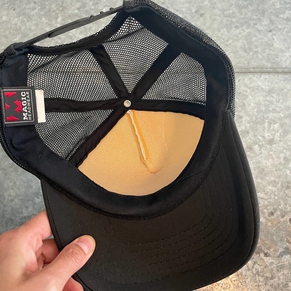 Black White Trucker Snapback Hat Cap Plain Blank Magic Headwear 90s Retro - Picture 6 of 10
